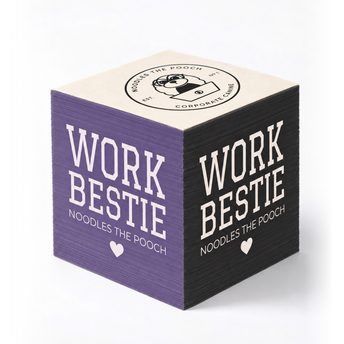 Work Bestie Post It Note Cube