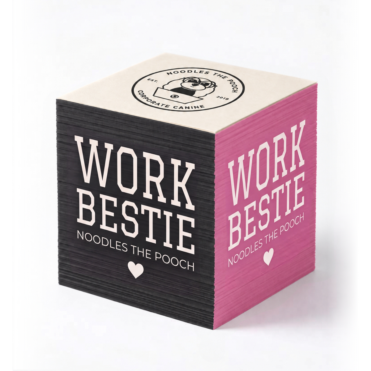 Work Bestie Post It Note Cube