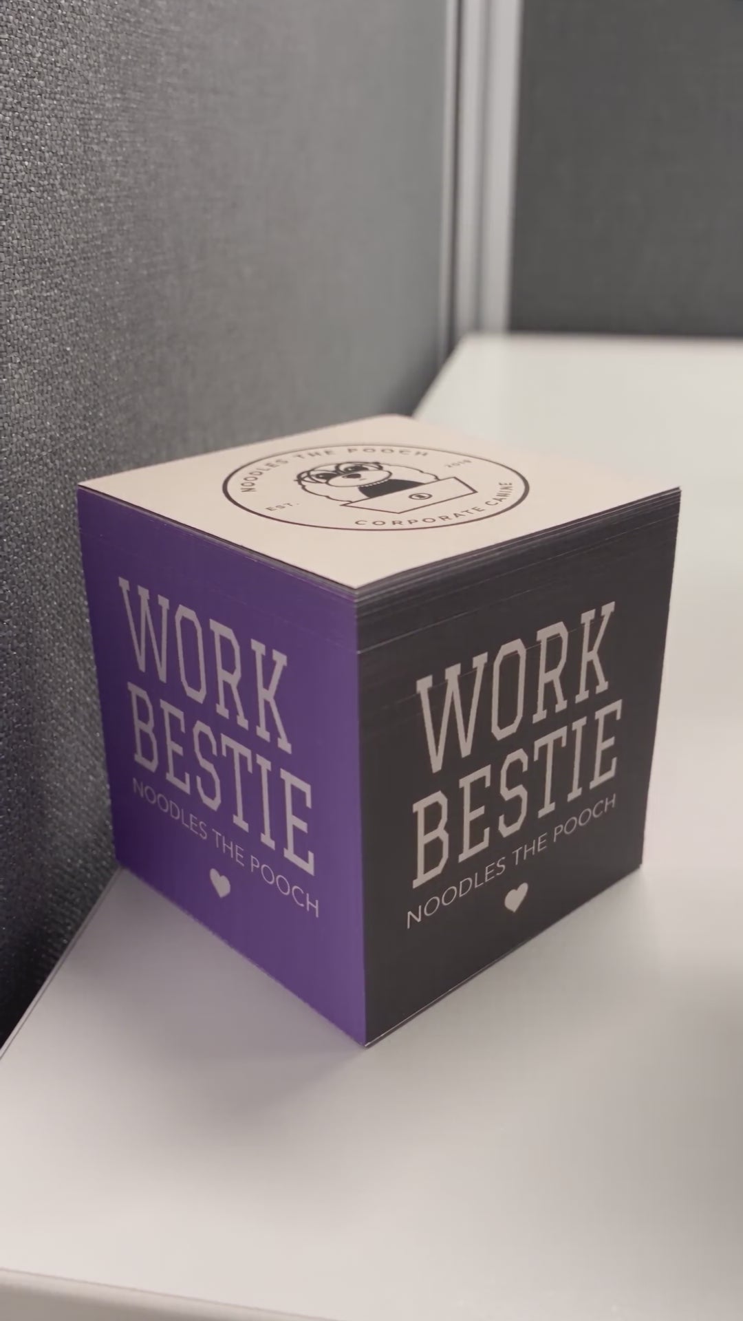 Work Bestie Post It Note Cube